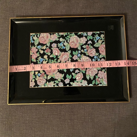 Otagiri Lacquer Tavistock Serving Floral Tray - Picture 4 of 5